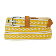 Women's Cascade Woven Belt With Metal Buckle - Dark Marigold