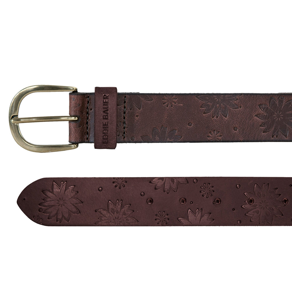 Women's Floral Tooled Leather Belt