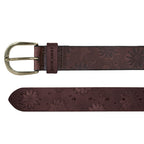 Women's Floral Tooled Leather Belt