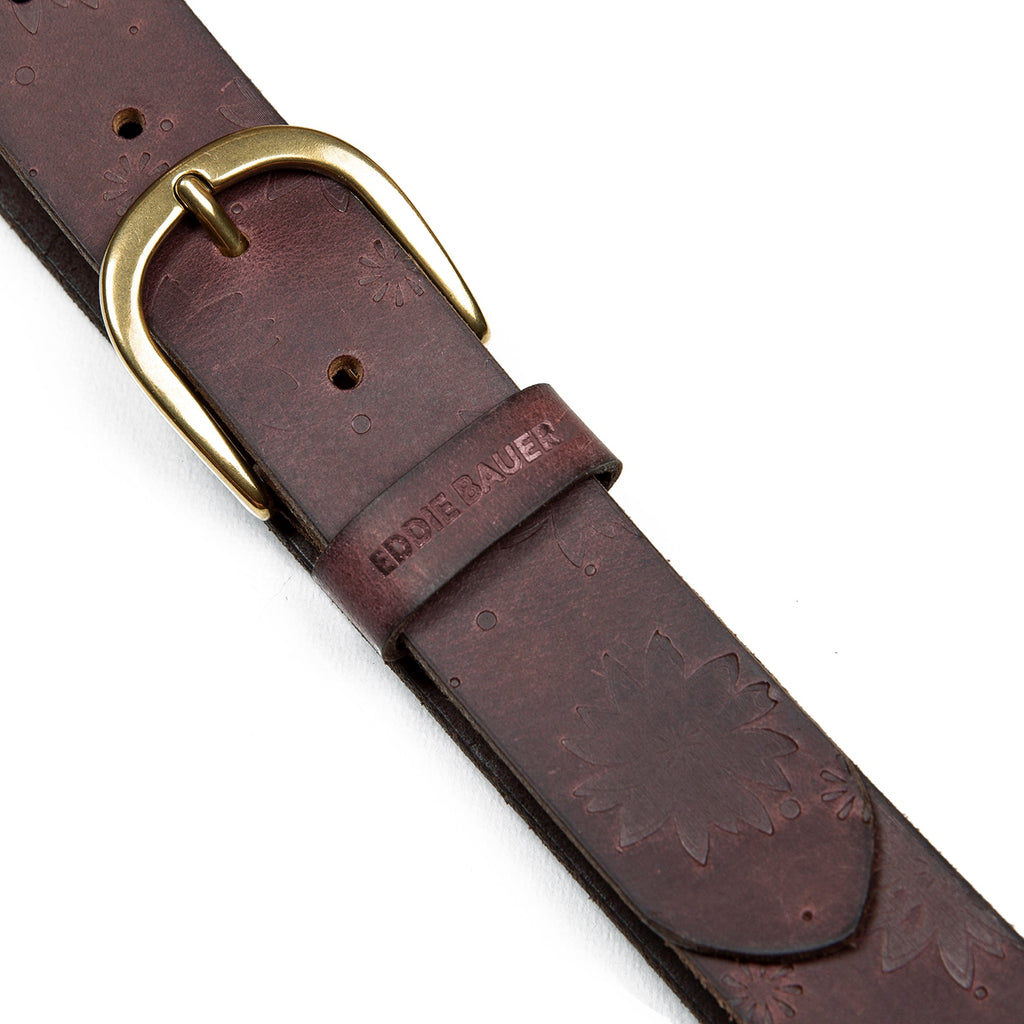Women's Floral Tooled Leather Belt