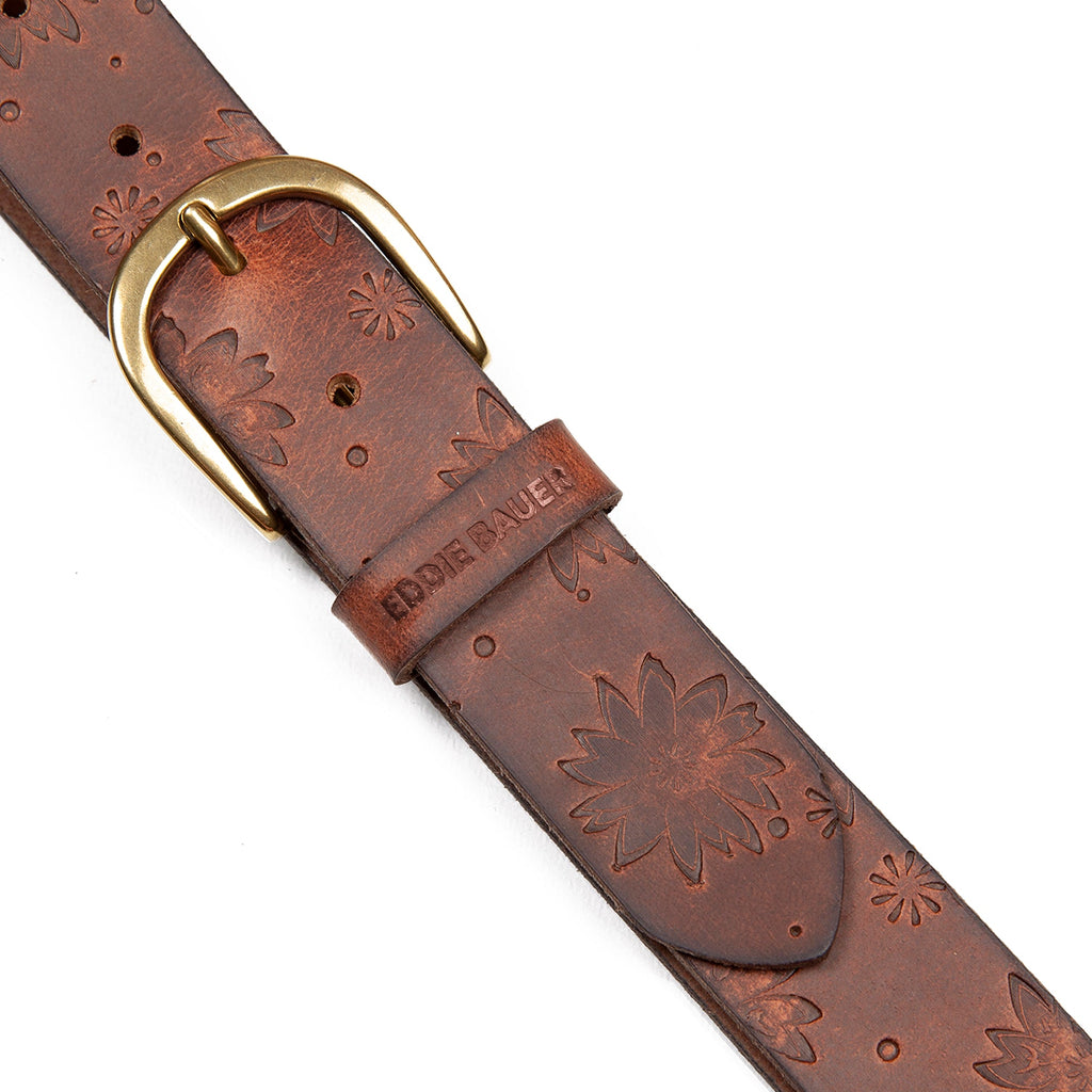 Women's Floral Tooled Leather Belt