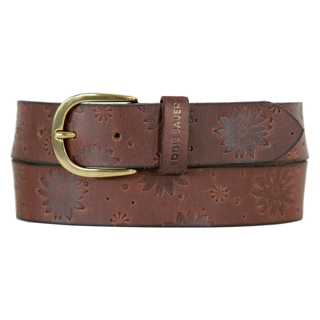 Women's Floral Tooled Leather Belt