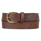 Women's Floral Tooled Leather Belt