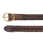 Women's Center Bar Woven Leather Belt