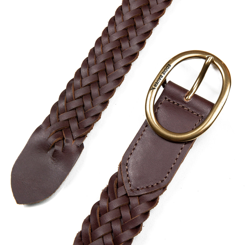 Women's Center Bar Woven Leather Belt