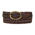 Women's Center Bar Woven Leather Belt