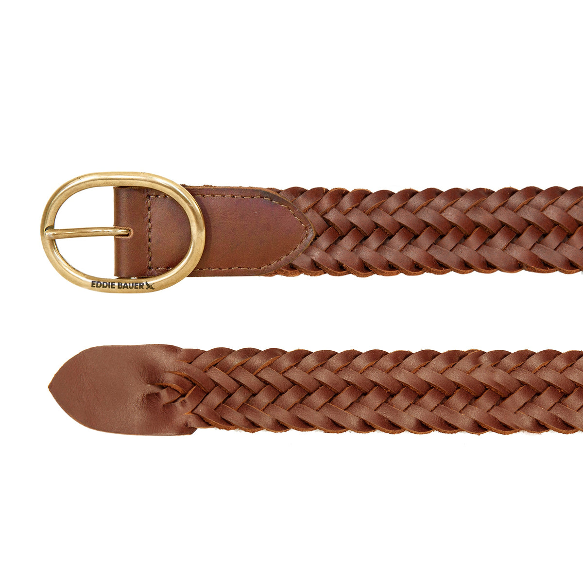 Women's Center Bar Woven Leather Belt