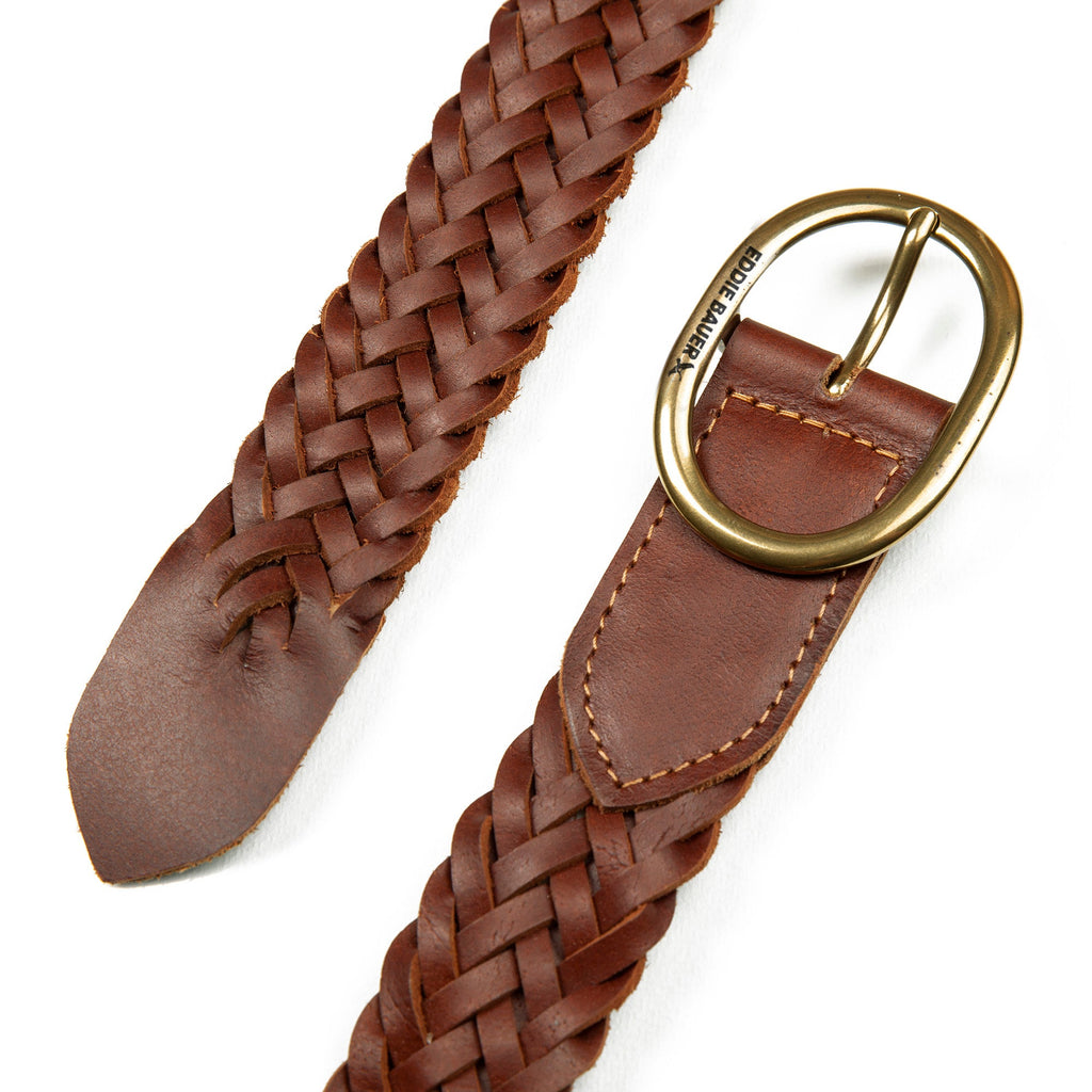 Women's Center Bar Woven Leather Belt