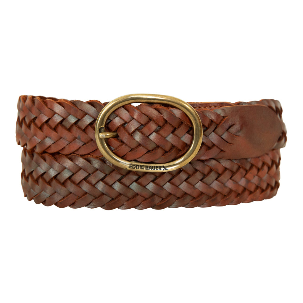 Women's Center Bar Woven Leather Belt