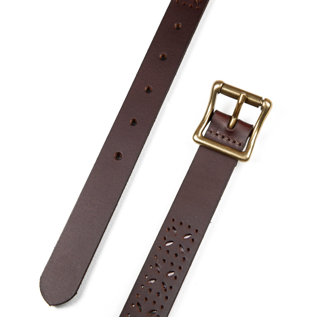 Women's Perforated Pattern Leather Belt