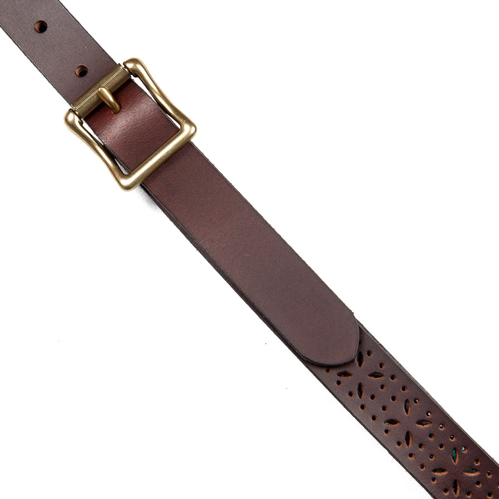 Women's Perforated Pattern Leather Belt