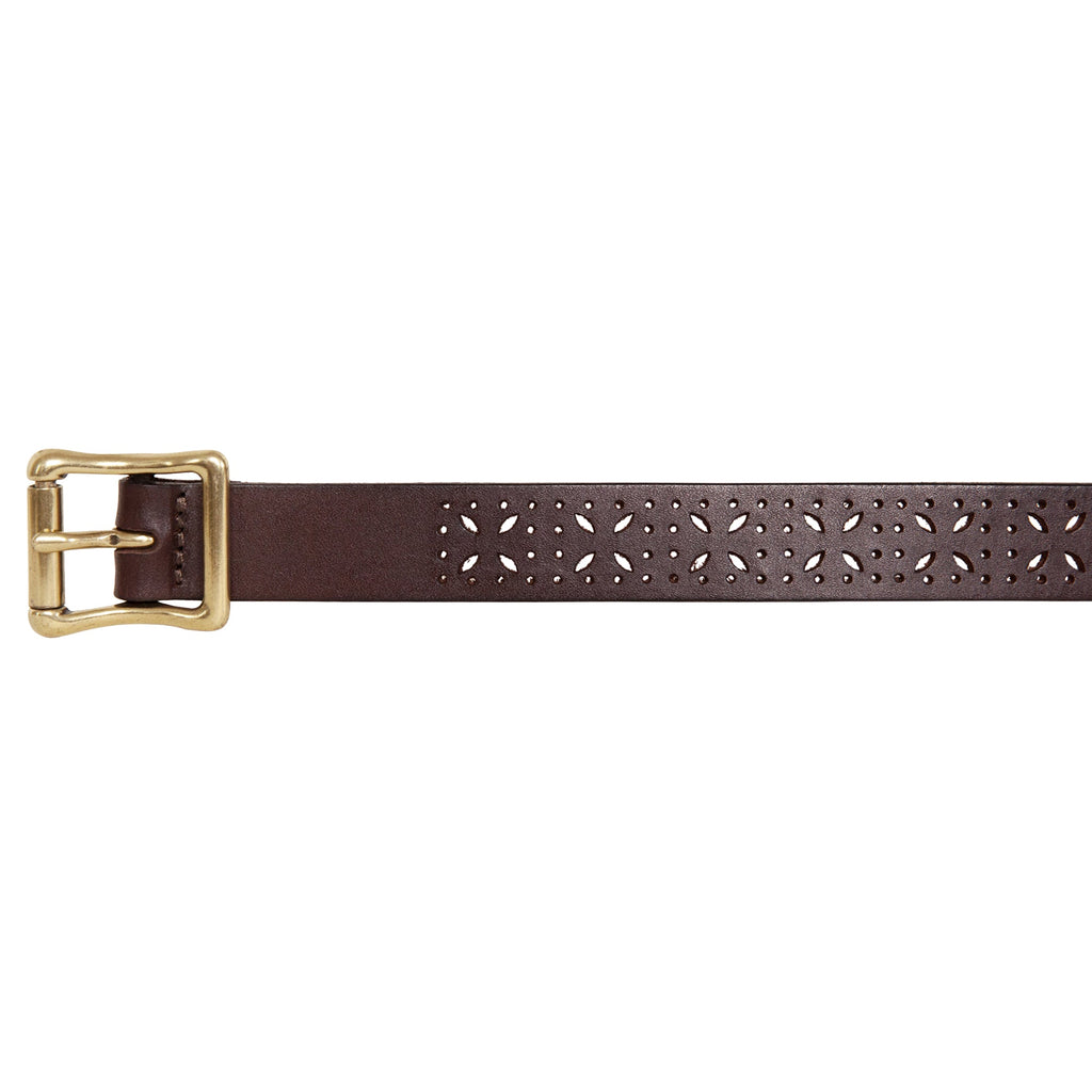 Women's Perforated Pattern Leather Belt