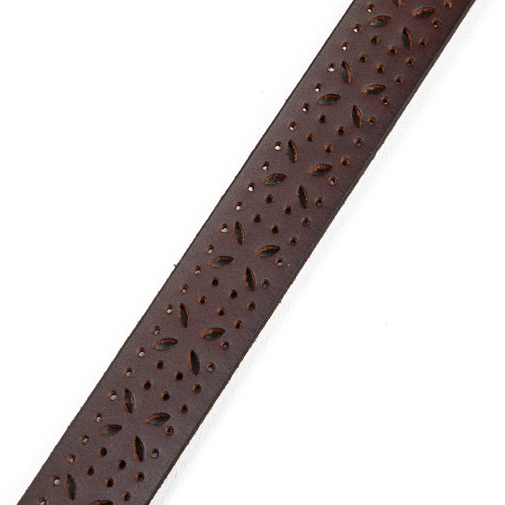 Women's Perforated Pattern Leather Belt