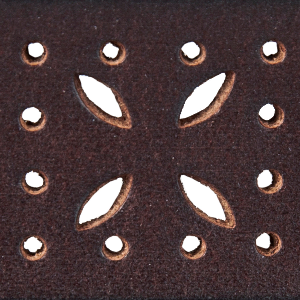 Women's Perforated Pattern Leather Belt