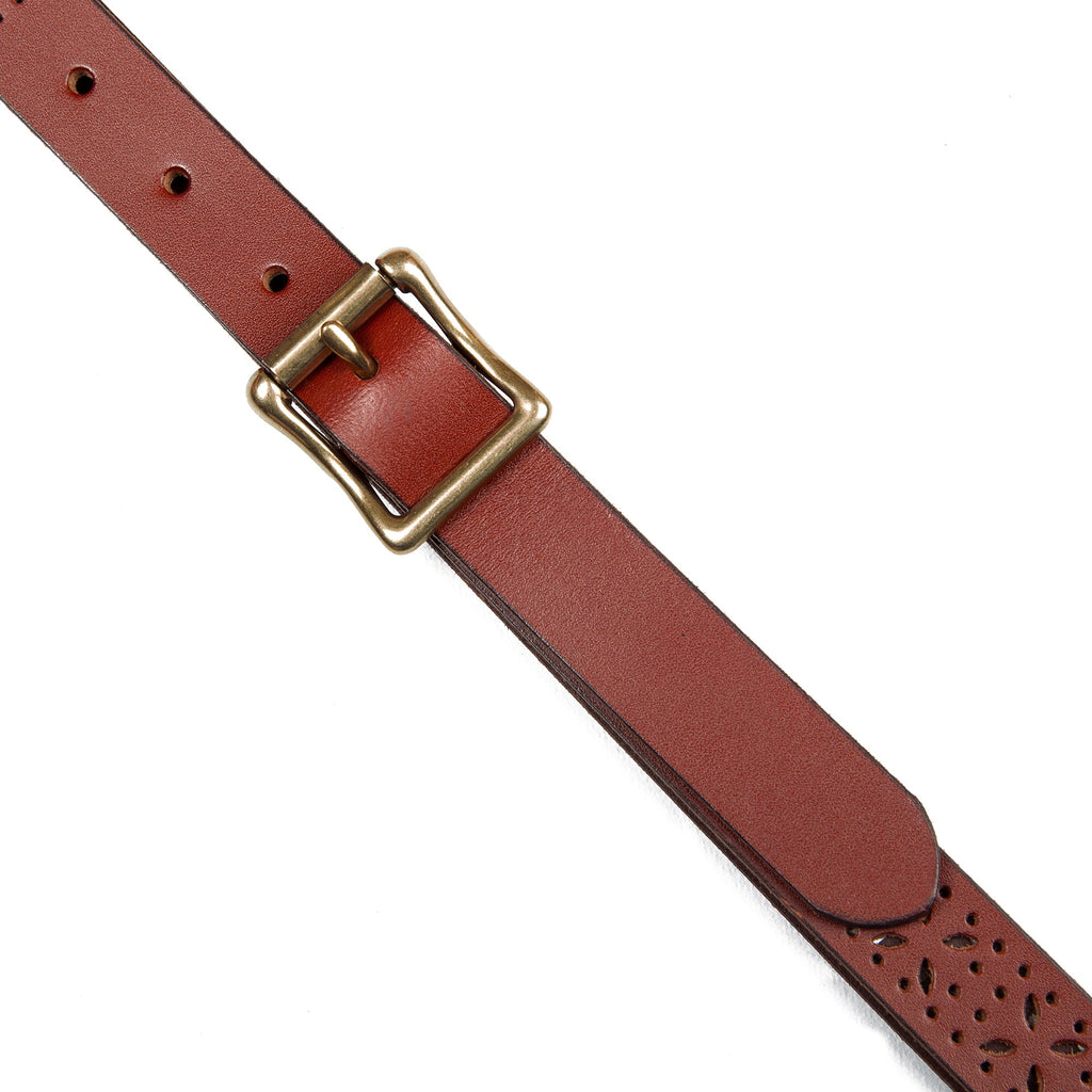 Women's Perforated Pattern Leather Belt