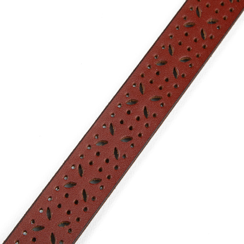 Women's Perforated Pattern Leather Belt