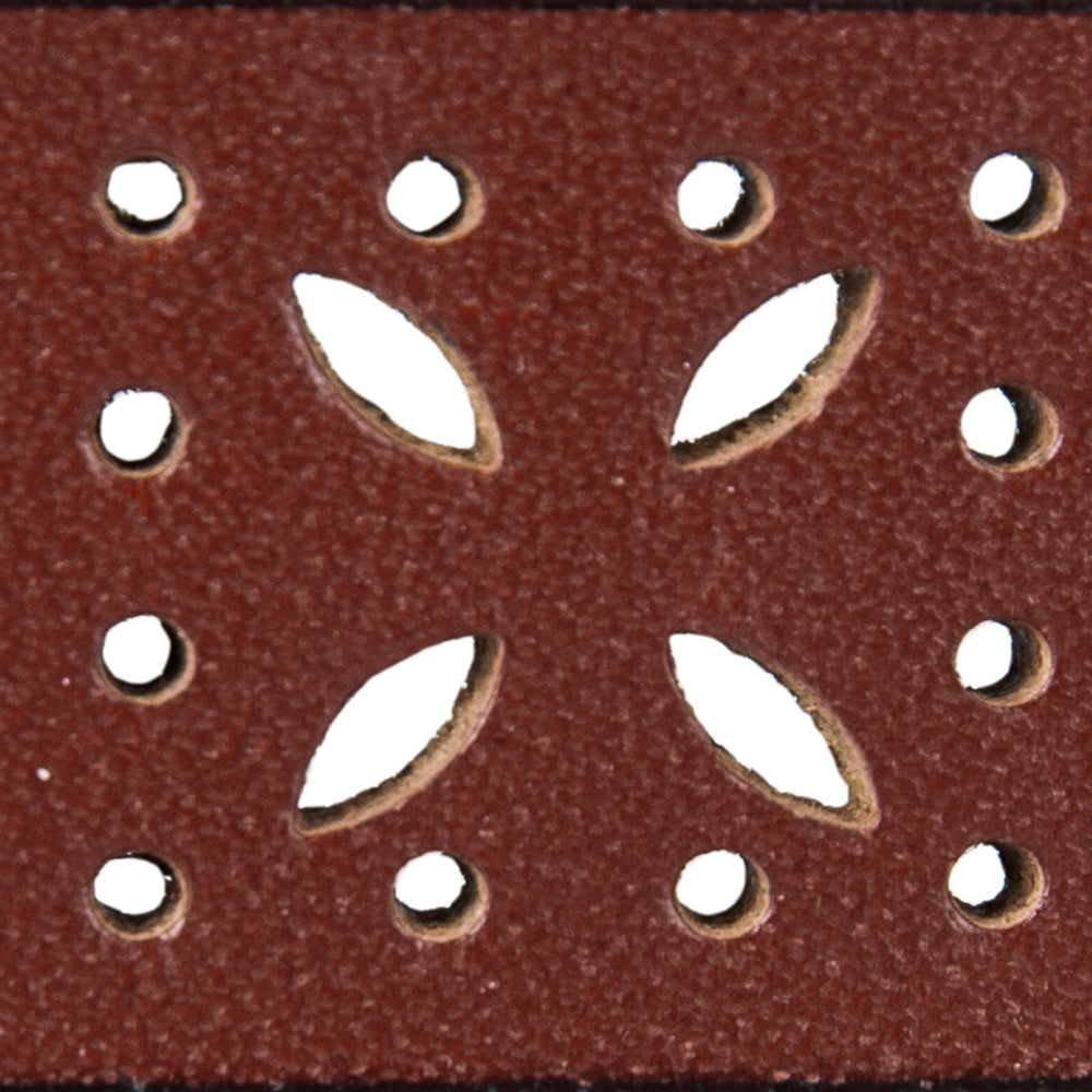 Women's Perforated Pattern Leather Belt