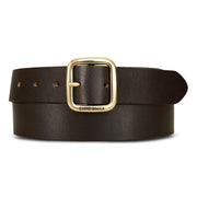 Women's Center Bar Leather Jean Belt - Brown