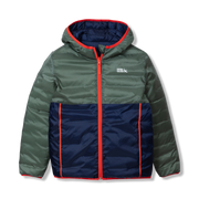 Kids Reversible Cirruslite Down Hooded Jacket - NAVY BLUE