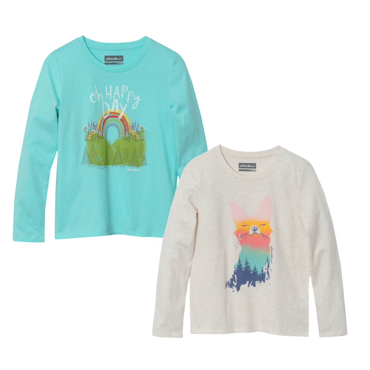 Girls Graphic Long-Sleeve T-Shirt - 2 Pack