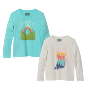 Girls Graphic Long-Sleeve T-Shirt - 2 Pack - AQUA