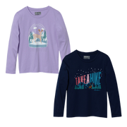 Girls Graphic Long-Sleeve T-Shirt - 2 Pack - LAVENDER