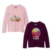 Girls Graphic Long-Sleeve T-Shirt - 2 Pack - SOFT PINK
