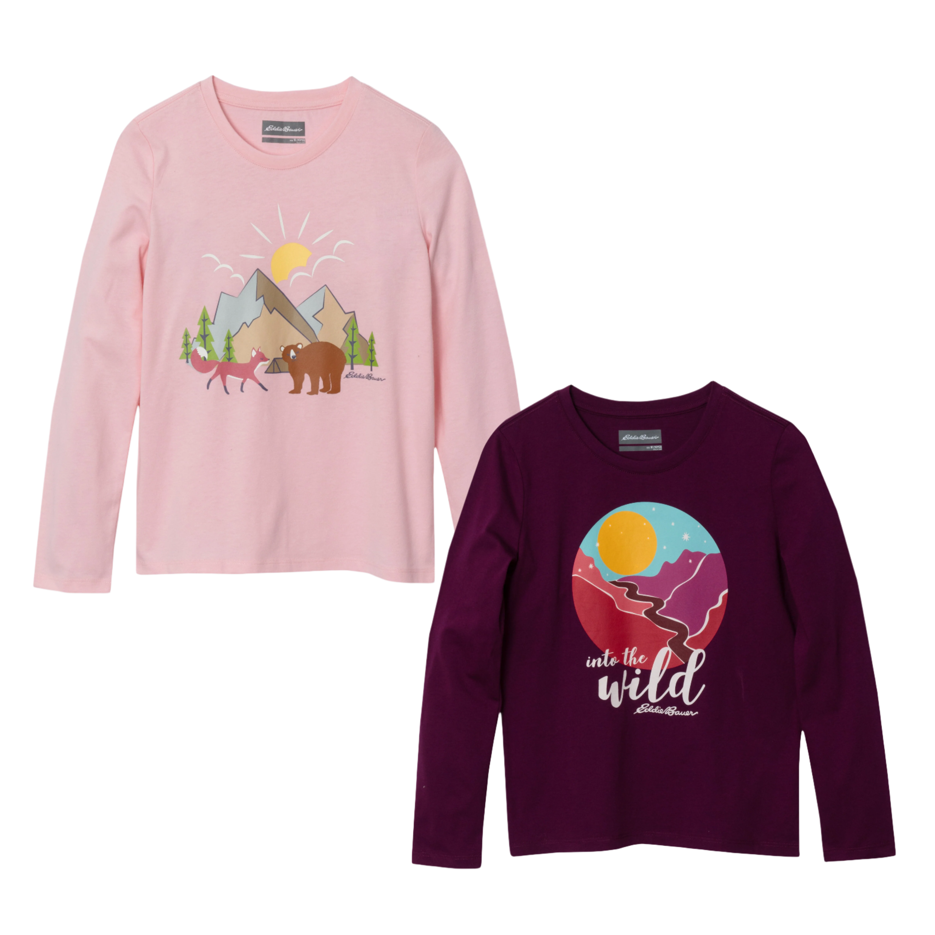 Girls Graphic Long-Sleeve T-Shirt - 2 Pack