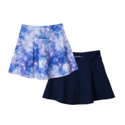Girls Trail Active Skort - Print 2-Pack - ARUBA BLUE