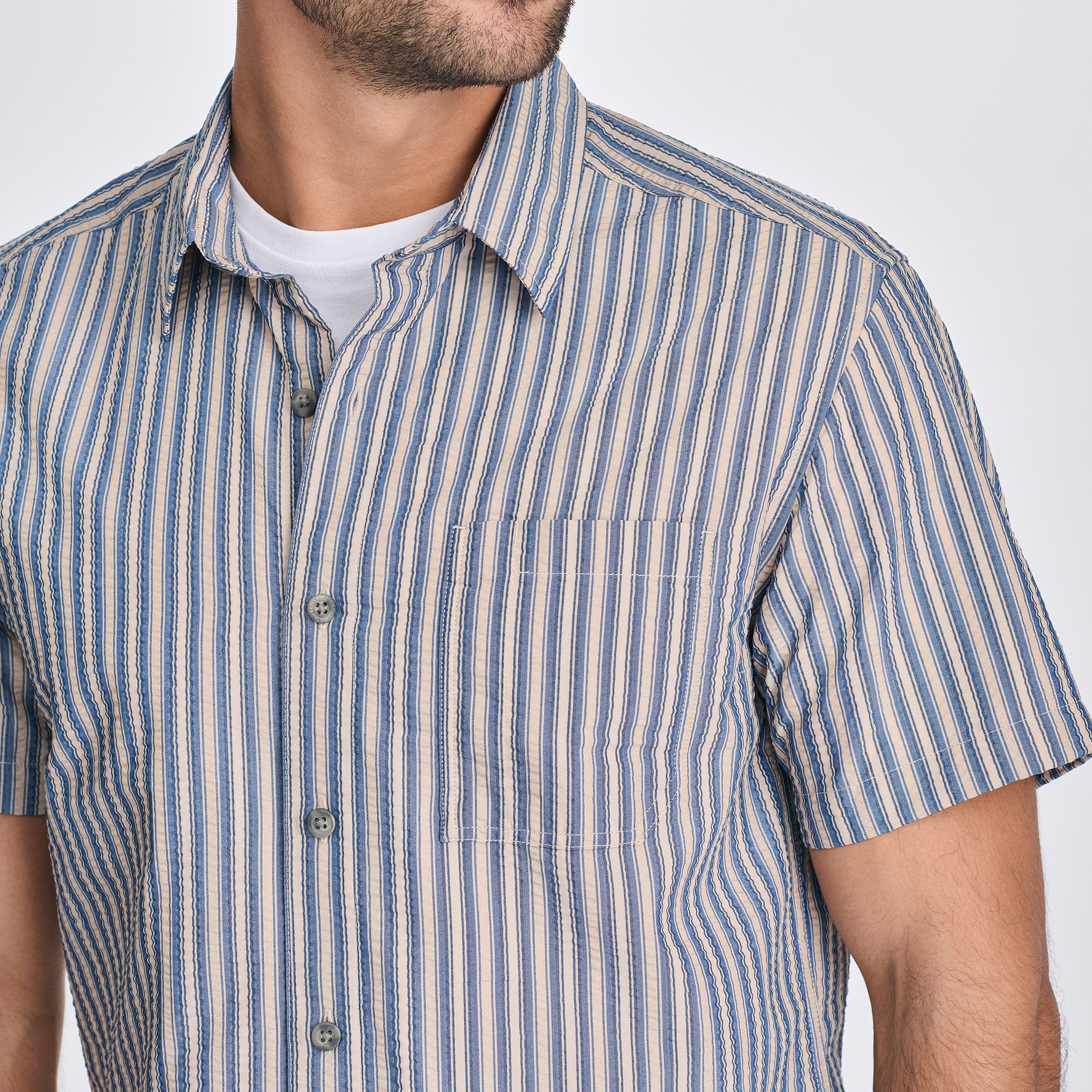 Men's Short-Sleeve Pack It 3.0 Seersucker Shirt