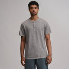 Men's Short-Sleeve Sunwashed Cotton Henley