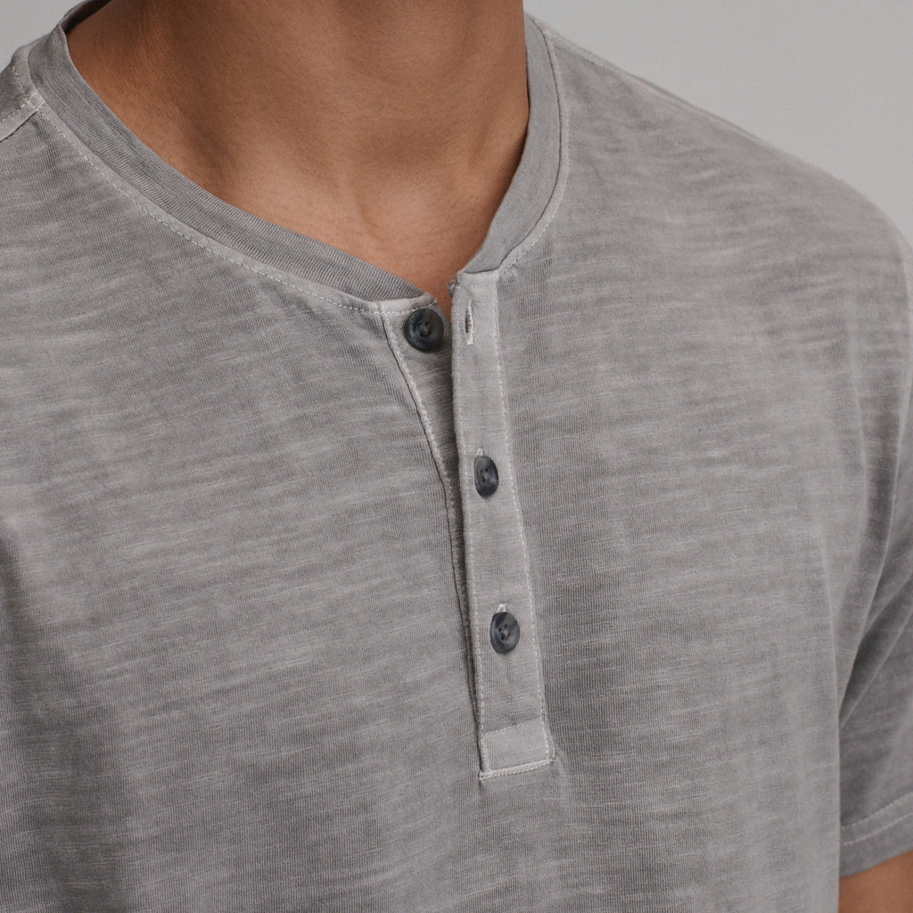 Men's Short-Sleeve Sunwashed Cotton Henley