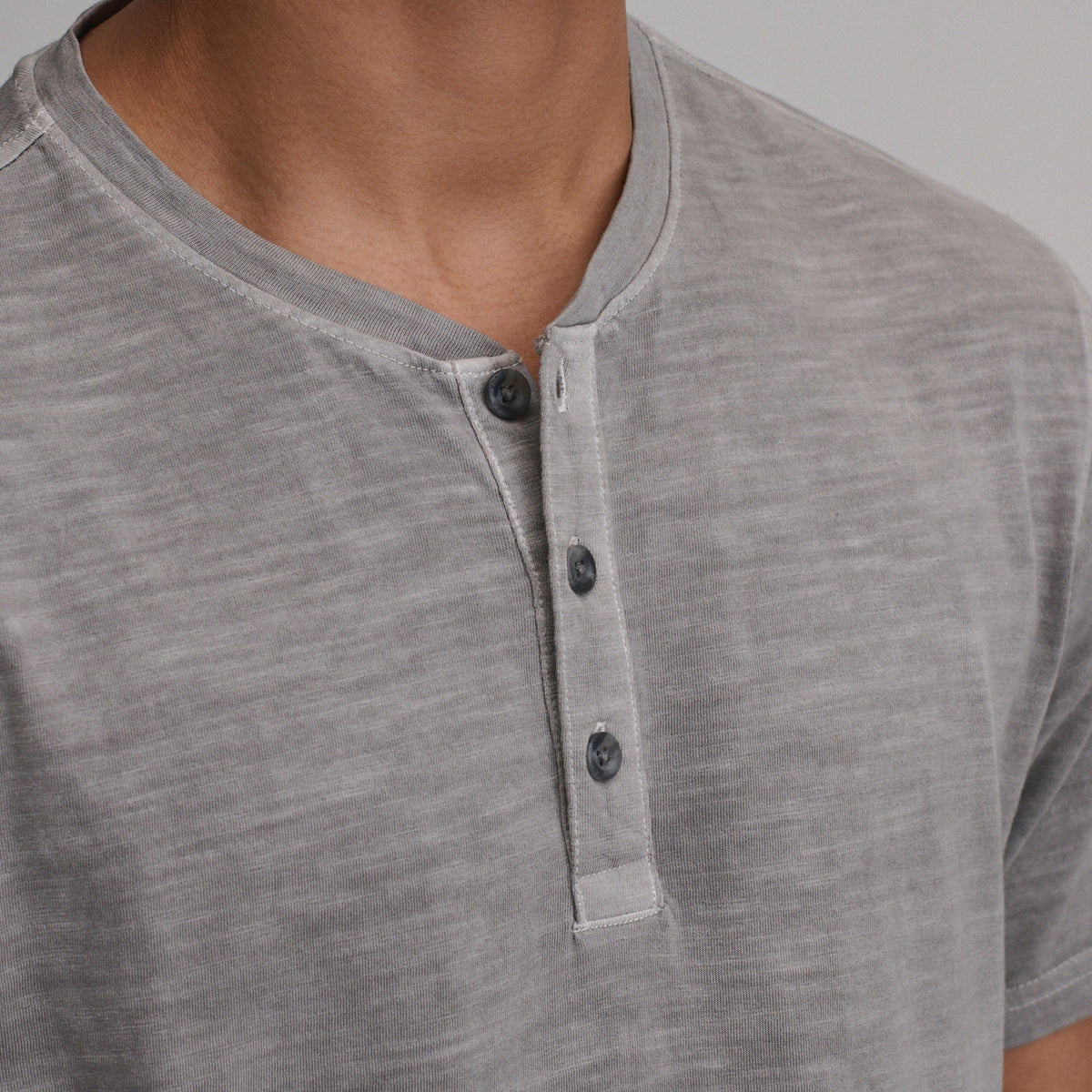 Men's Short-Sleeve Sunwashed Cotton Henley