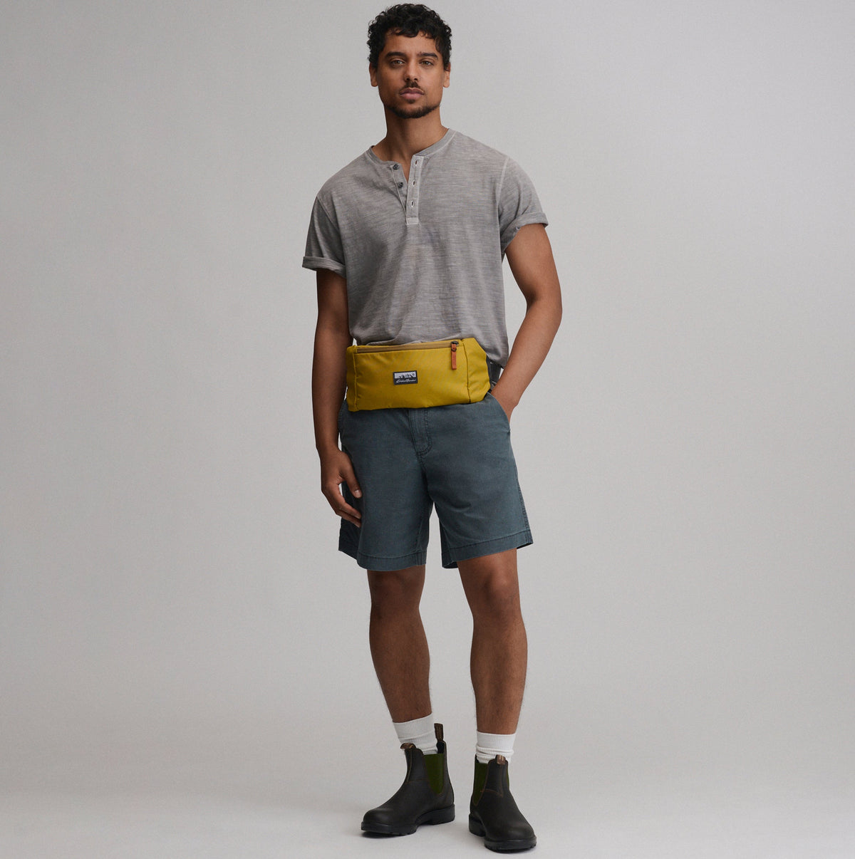 Men's Short-Sleeve Sunwashed Cotton Henley