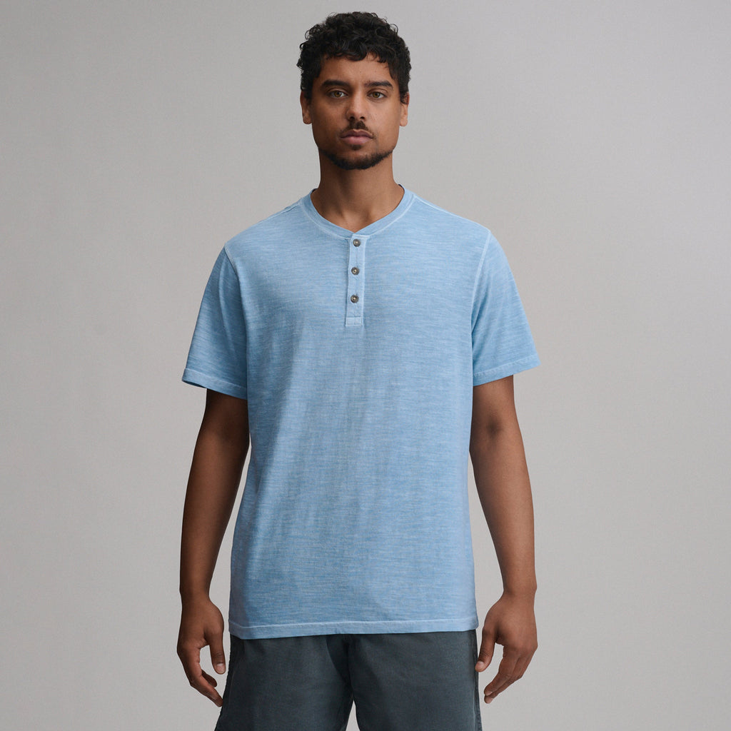 Men's Short-Sleeve Sunwashed Cotton Henley