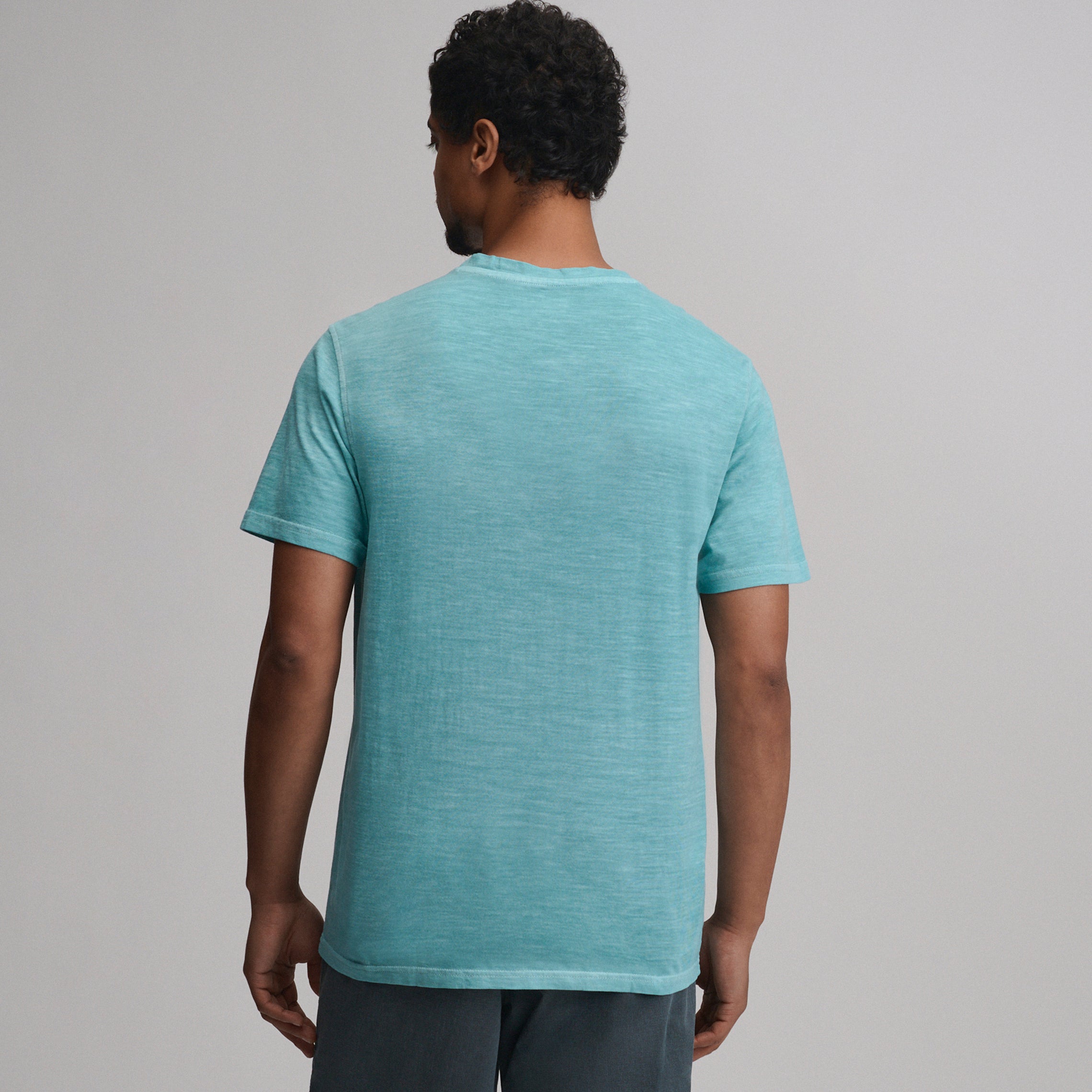 Men's Short-Sleeve Sunwashed Cotton Henley