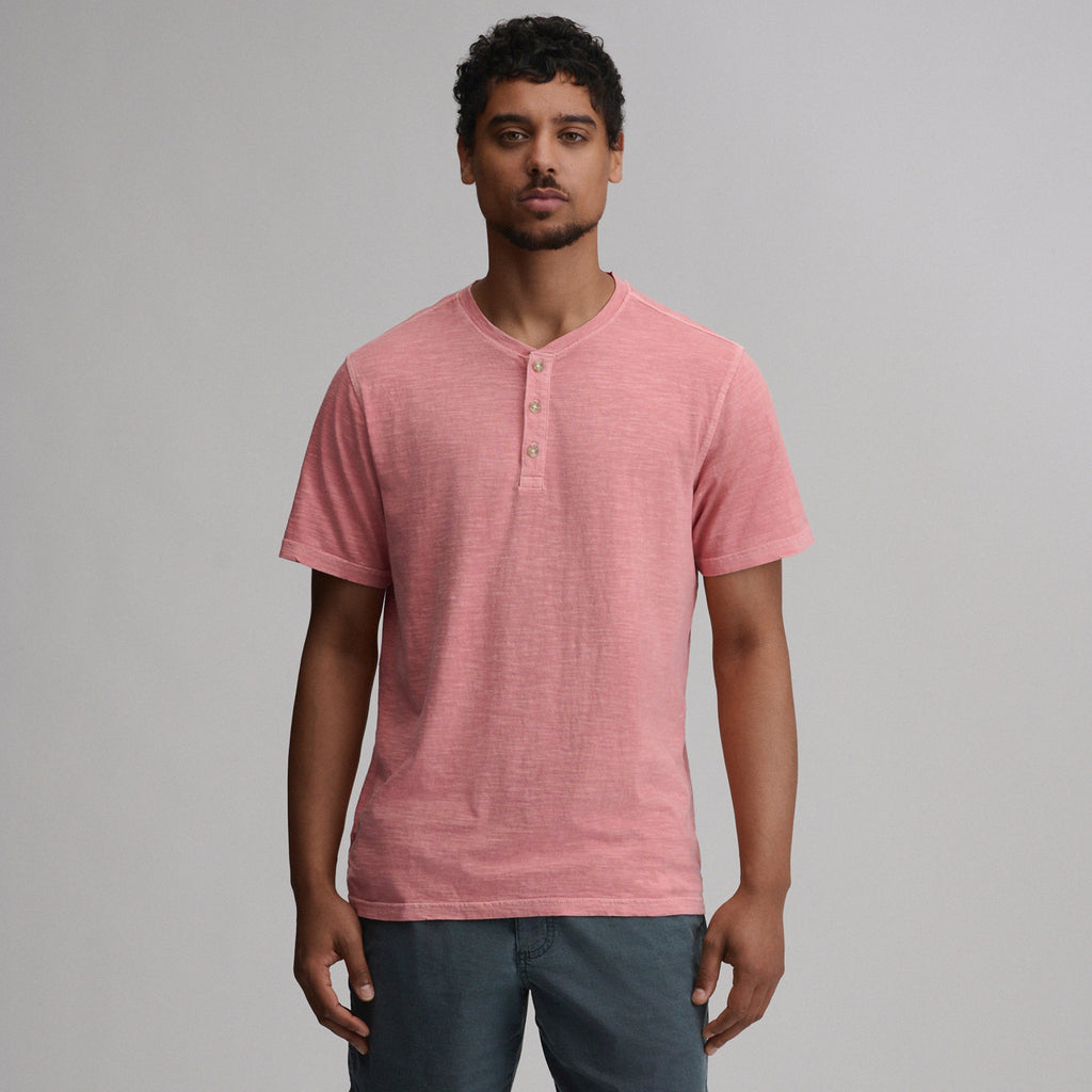 Men's Short-Sleeve Sunwashed Cotton Henley