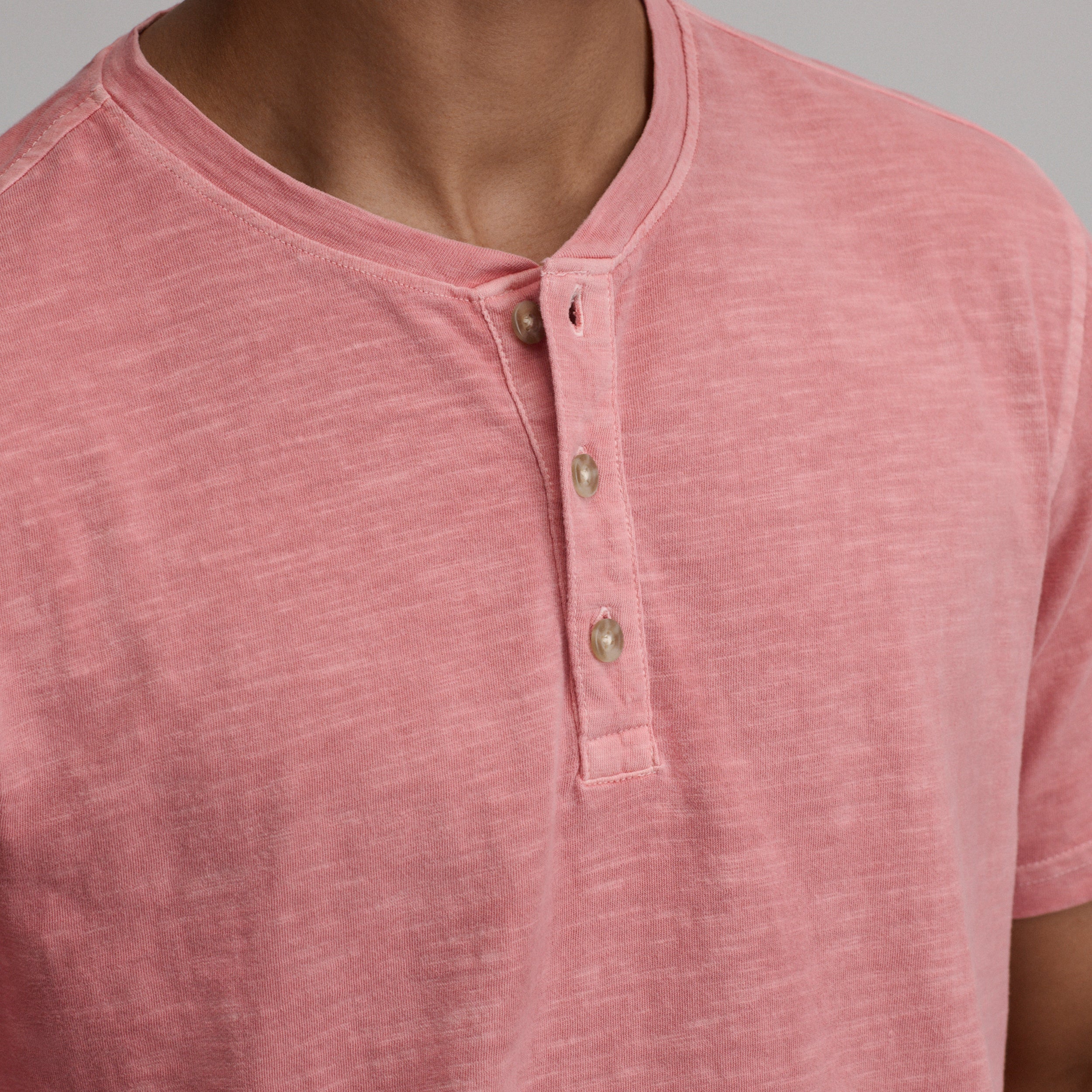 Men's Short-Sleeve Sunwashed Cotton Henley