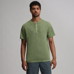 Men's Short-Sleeve Sunwashed Cotton Henley