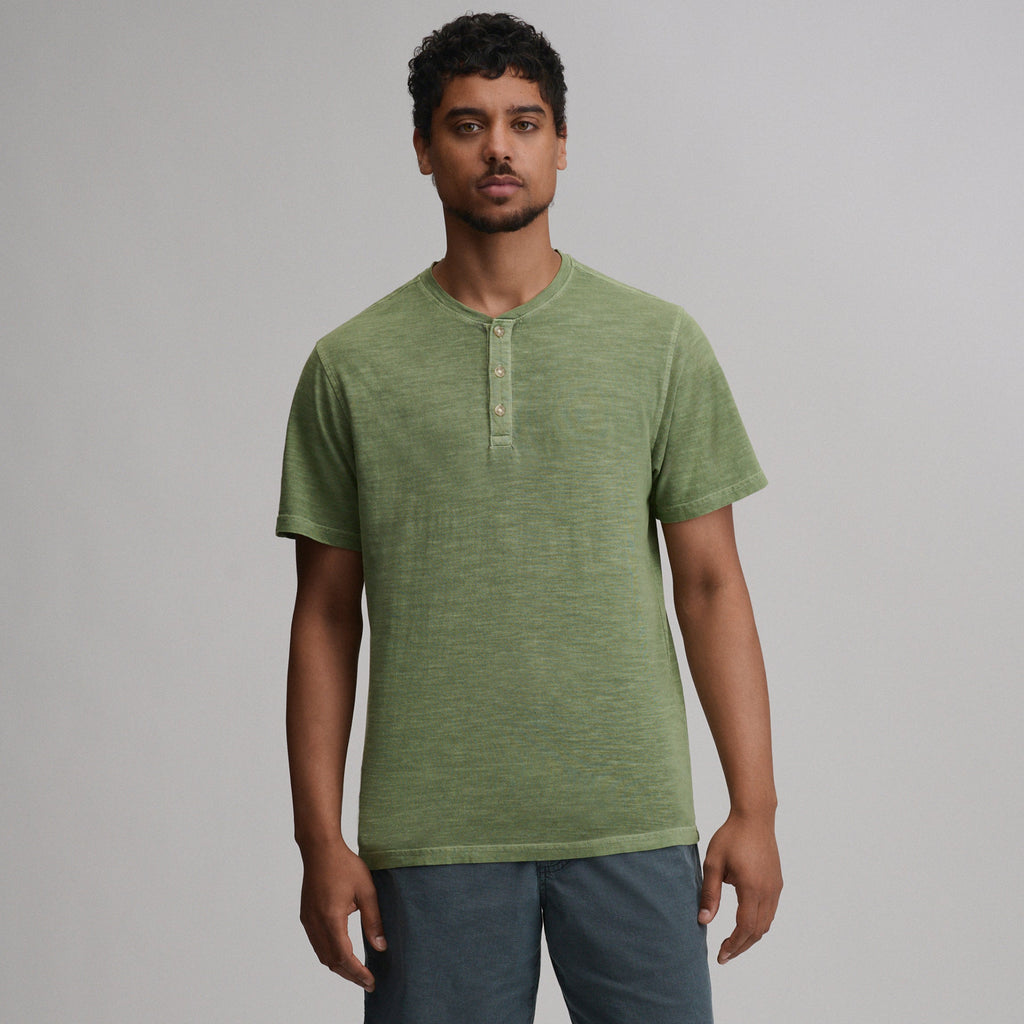 Men's Short-Sleeve Sunwashed Cotton Henley