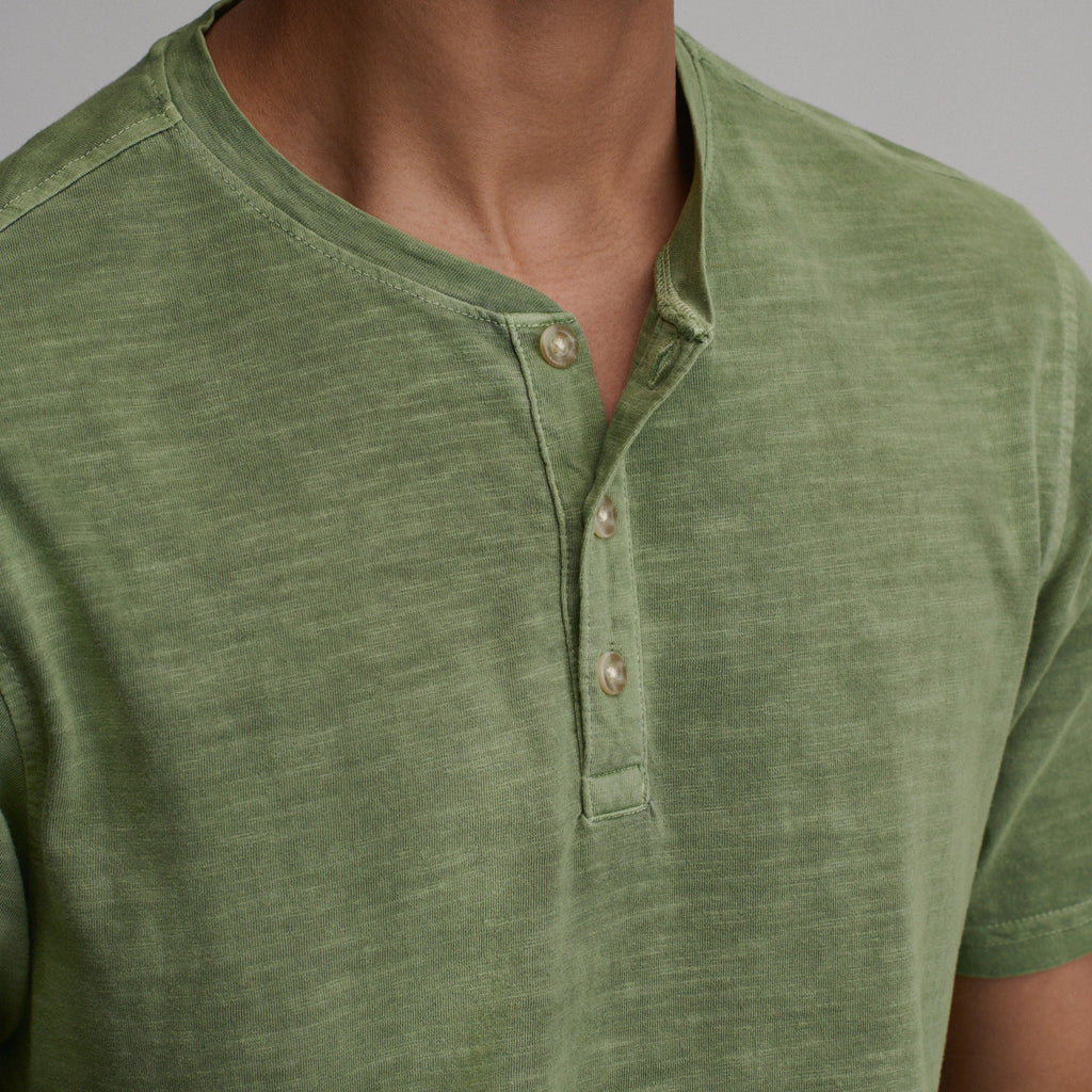 Men's Short-Sleeve Sunwashed Cotton Henley