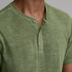 Men's Short-Sleeve Sunwashed Cotton Henley