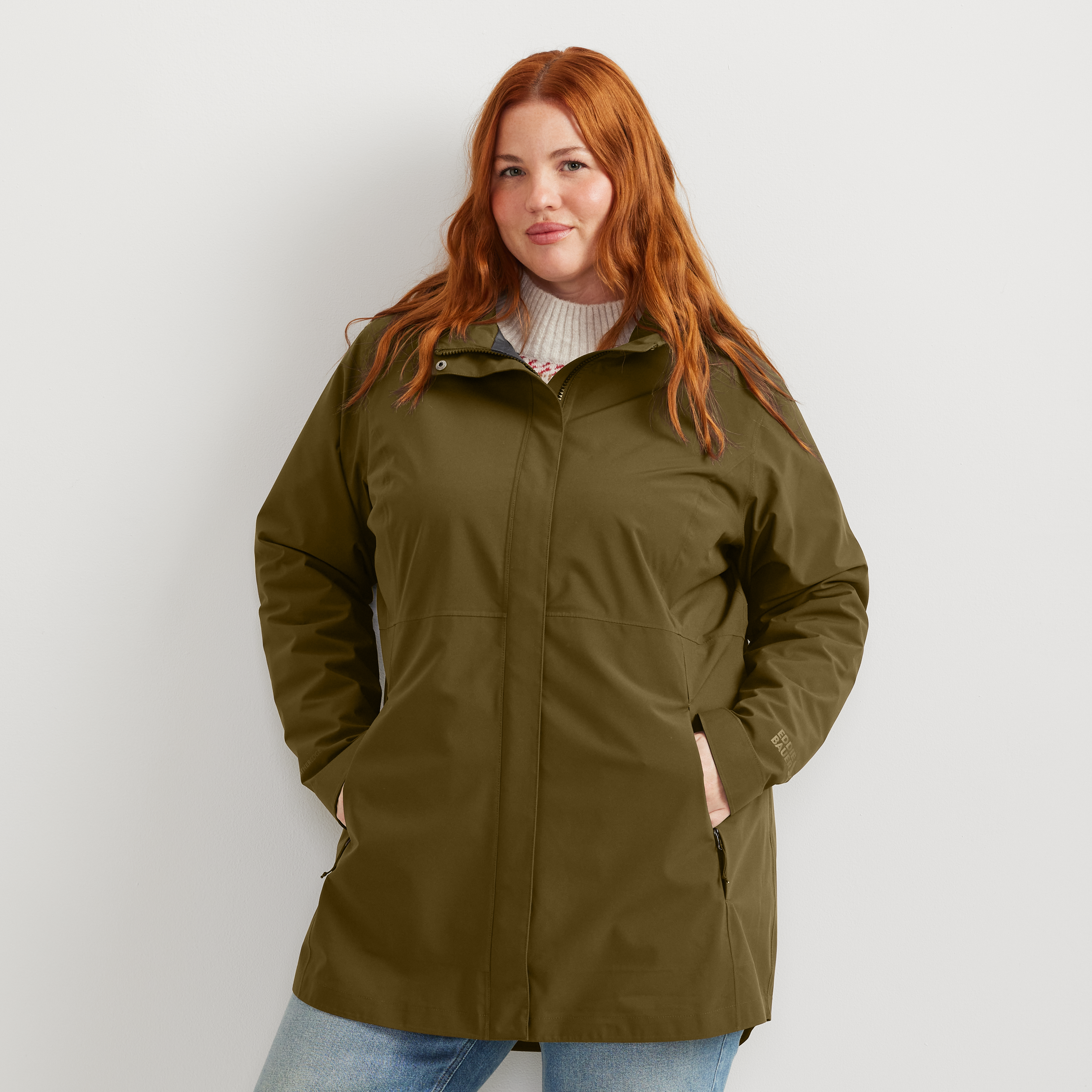 Women's Cloud Cap Waterproof Stretch Hooded Rain Parka