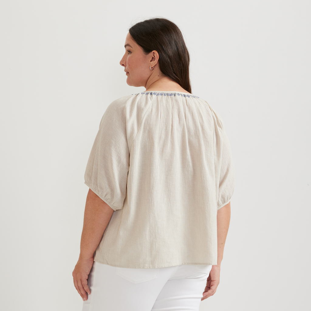 Women's Embroidered Trim Shirt