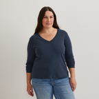 Women's Everyday Long-Sleeve V-Neck T-Shirt