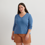 Women's Everyday Long-Sleeve V-Neck T-Shirt