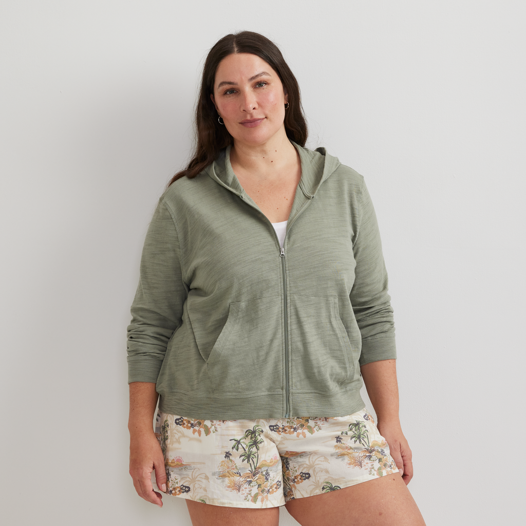 Women's Waverly Cotton Slub Full-Zip Sweatshirt