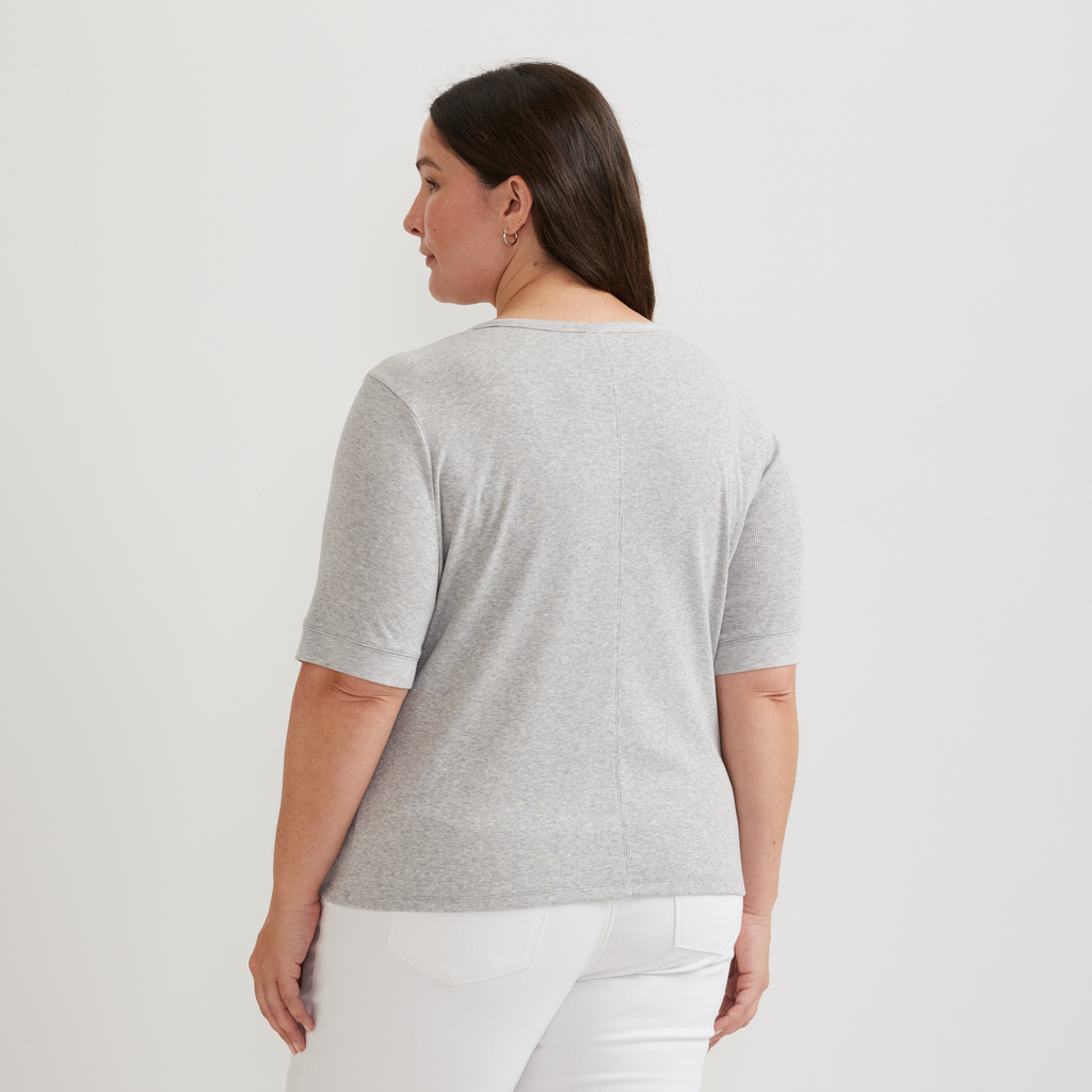 Women's Softline Short-Sleeve Ribbed Henley