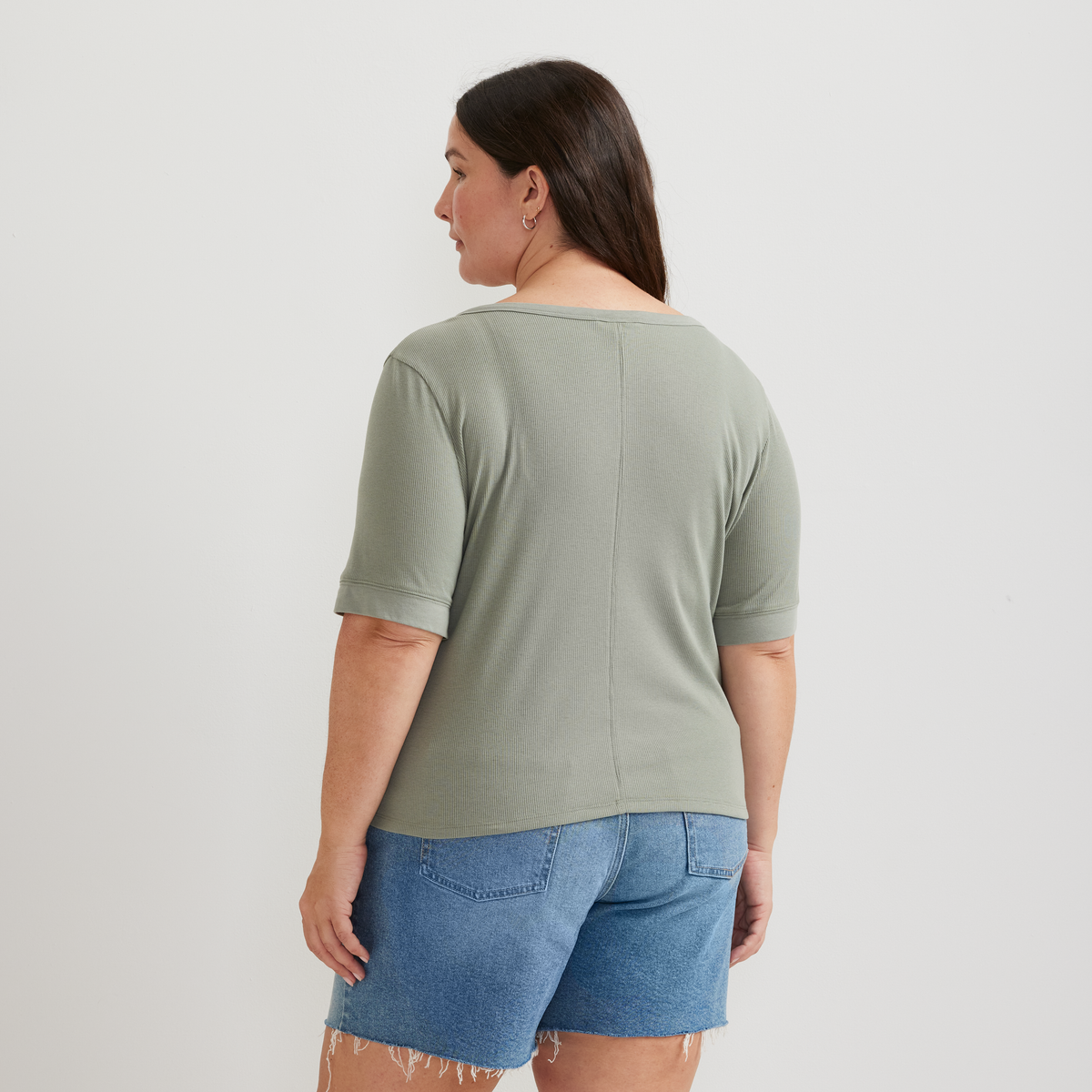 Women's Softline Short-Sleeve Ribbed Henley
