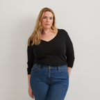 Women's Everyday Long-Sleeve V-Neck T-Shirt